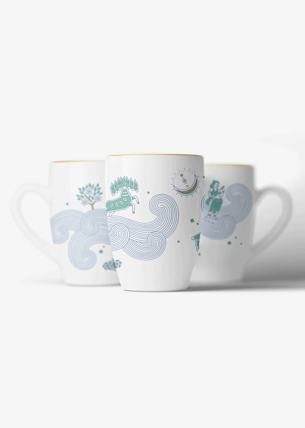 Soulful Surprise: Rakhi Gift Hamper with Elegant Porcelain Mugs for Bhai or Bhabhi