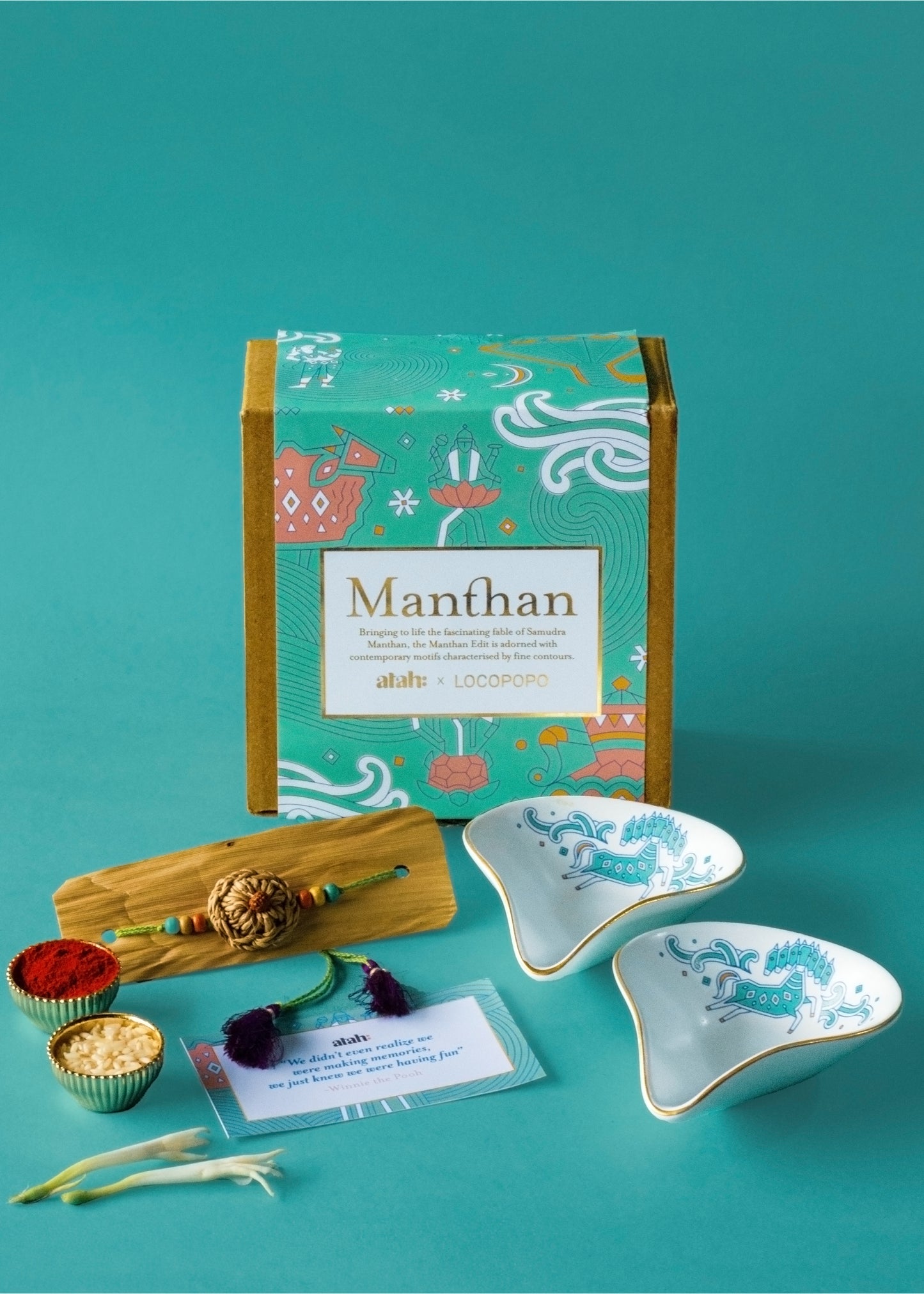 Blissful Ties: Rakhi Gift Hamper with Exquisite Porcelain Diyas for Bhabhi