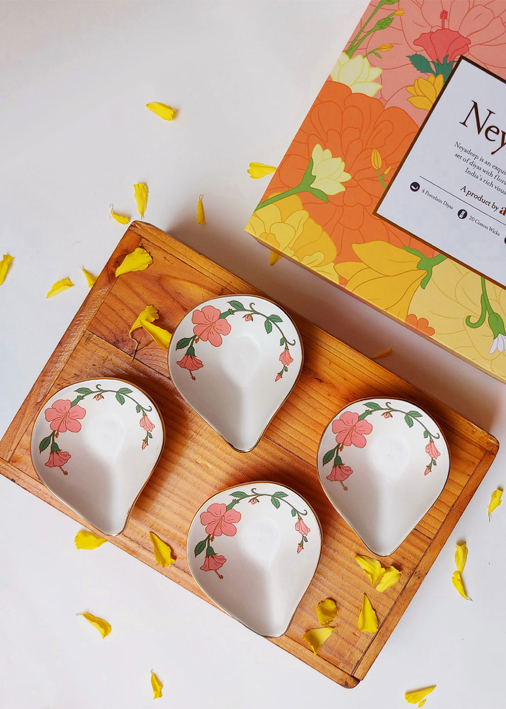 Porcelain Diyas : Neyadeep Kusum