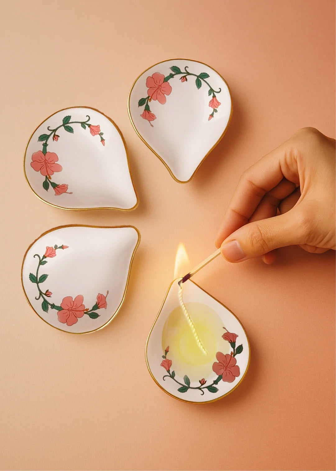 Porcelain Diyas : Neyadeep Kusum