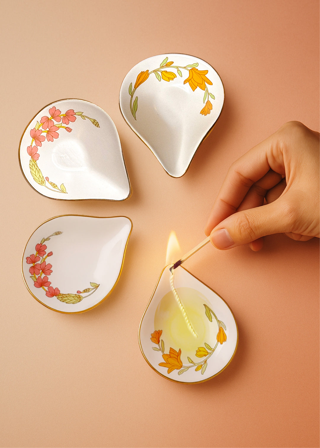 Porcelain Diyas : Neyadeep Kusum