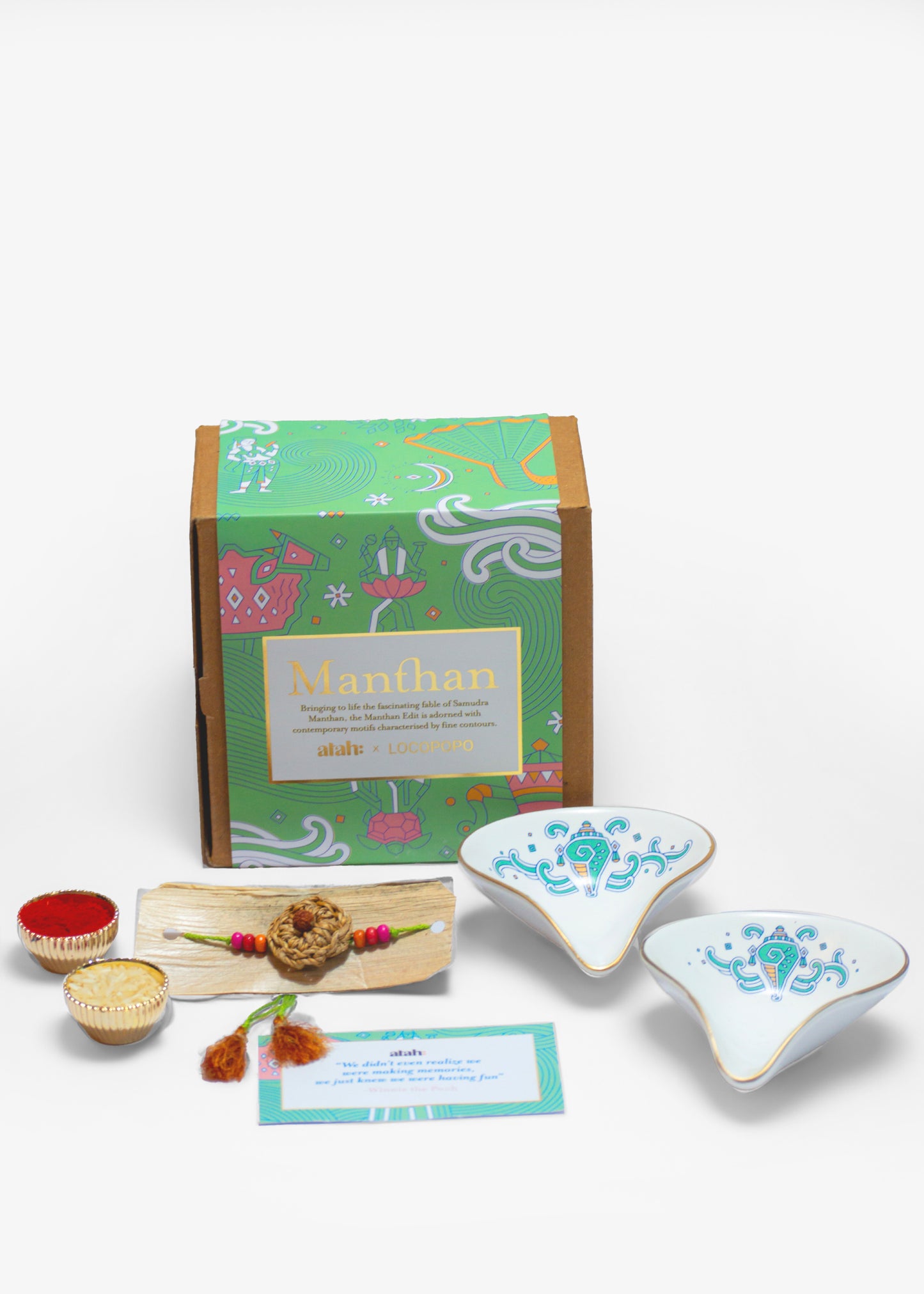 Blissful Ties: Rakhi Gift Hamper with Exquisite Porcelain Diyas for Bhabhi